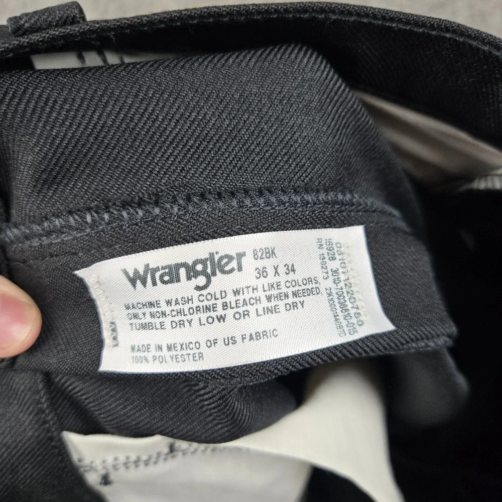 Wrangler Wrancher Dress Jeans Mens 36x34 Black Bootcut Western Cowboy New
